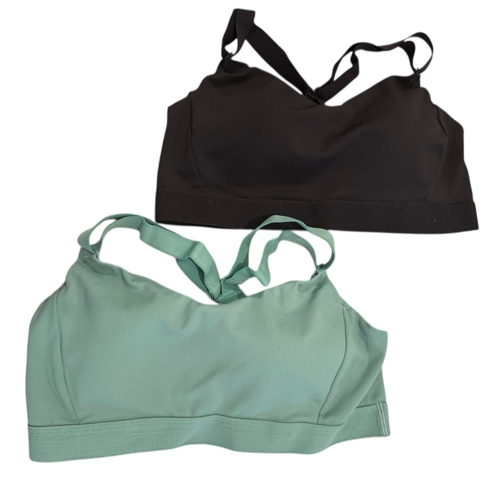 Women's Black and Green Sports Bras Sz S